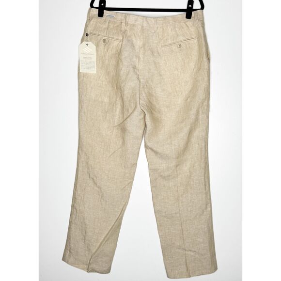 New Joseph Abboud Flat Front Hemmed 100% Linen Dress Pants Men's Size 36 x 30 - Picture 2 of 10